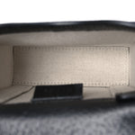 Jacquard Black Denim GG Monogram Textured Dollar Calfskin Mini Horsebit 1955 Crossbody Bag Black Ivory