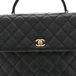 Caviar Quilted Jumbo Kelly Flap Black
