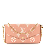 Empreinte Monogram Giant Felicie Pochette Chain Wallet Rose Trianon Creme