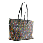 Zucca Spalmati Patent Zucchino Screen Print Medium Roll Tote Tobacco Multicolor Black