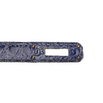 Shiny Alligator Mini Kelly Sellier 20 Bleu Roi