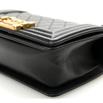 Caviar Quilted Small Boy Flap Black