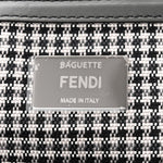 Wool Vitello King Houndstooth FF Embroidered Baguette Grigio Anthracite