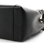 Calfskin Medium Signature Bucket Bag Black