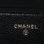 Caviar Quilted Wallet on Chain WOC Black