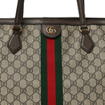 GG Supreme Monogram Medium Ophidia Shopping Tote Brown