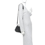 Calfskin Mini Pandora Box Logo Strap Crossbody Bag Black