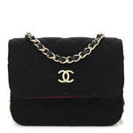 Jersey Quilted Micro Mini Flap Black