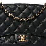 Caviar Quilted Jumbo Single Flap Black