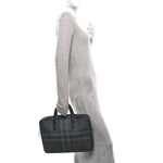 London Check Ainsworth Briefcase Dark Charcoal