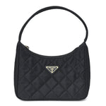 Tessuto Nylon Stitched Shoulder Bag Black