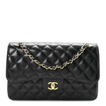 Caviar Quilted Jumbo Double Flap Black