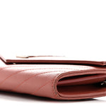 Grain De Poudre Matelasse Chevron Small Monogram Chain Wallet Blush Fonce