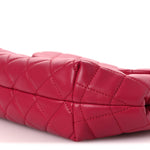 Lambskin Quilted Large Daily Supple Flap Dark Pink