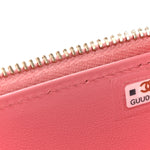Lambskin Quilted Small Top Handle Vanity Case With Chain Pink