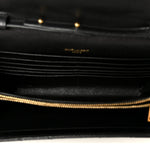 Grain De Poudre Matelasse Chevron Monogram Chain Wallet Black