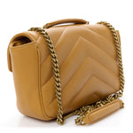 Lambskin Chevron Quilted Small Loulou Bag Sunflower