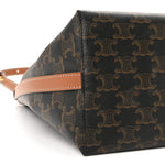 Triomphe Canvas Calfskin Shopper Tote Tan
