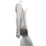 Caviar Quilted Top Handle Slim Vanity With Chain Black