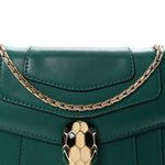 Calfskin Small Serpenti Forever Snake Strap Crossbody Bag Emerald Green