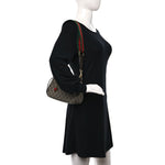 GG Supreme Monogram Textured Dollar Calfskin Web Small Ophidia GG Handbag Beige Ebony New Acero