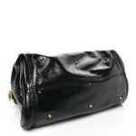 Crinkled Patent Medium Paddington Satchel Black