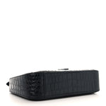Calfskin Crocodile Embossed Le 5 A 7 Hobo Black