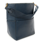 Goatskin Sangle Bucket Bag Blue