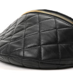 Lambskin Pearl Quilted CC Belt Bag Black