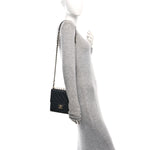 Lambskin Quilted Chic Pearls Flap Black