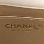 Shiny Lambskin Quilted Mini Flap White
