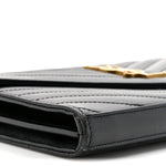 Grain De Poudre Matelasse Chevron Monogram Chain Wallet Black