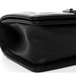Caviar Quilted Small Boy Flap Black