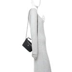 Caviar Quilted Hobo Clutch With Chain Black