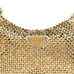 Satin Crystal Mini Re-Edition 2000 Bag Platino