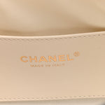 Braided Raffia Calfskin Mini Chanel 25 Handbag White Black