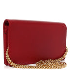 Dollar Calfskin Mini GG Marmont Chain Wallet Hibiscus Red