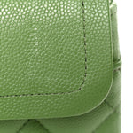 Caviar Quilted Small Double Flap Green