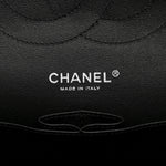 Patent Quilted Jumbo Double Flap Black