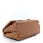 Caviar Quilted Small Coco Handle Flap Brown