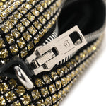 Mesh Crystal Rhinestone Medium Heiress Pouch Porcelain