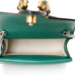 Dollar Calfskin Crystal Mini Dionysus Top Handle Bag Emerald