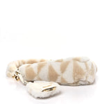 Shearling Symbole Mini Triangle Bag Ecru White