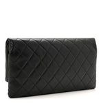 Lambskin Quilted CC Beauty Clutch Black