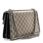 GG Supreme Monogram Crystal Small Dionysus Shoulder Bag Black