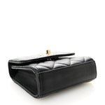 Lambskin Quilted Trendy CC Card Holder On Chain Black