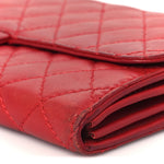 Lambskin Quilted Chain Clutch Flap Red