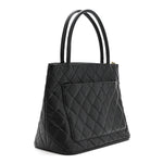 Caviar Quilted Medallion Tote Black