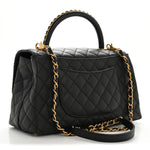 Caviar Quilted Small Coco Chain Handle Flap Black