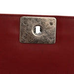 Lambskin Chevron Quilted Medium Boy Flap Red